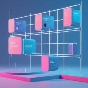 _Modern minimal portfolio website UI, neon accents, clean layout, floating project cards, sleek typography, futuristic style, 4K digital mockup._ (2)